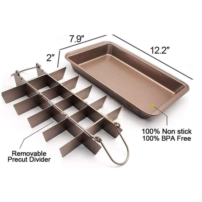 Brownie Pan Non-Stick Brownie Baking Pan with Dividers Brownie Cutter