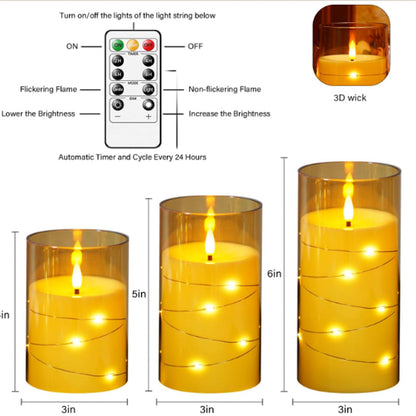 5 Pc Flameless LED Candles with Timer Flickering Flameless Candles T