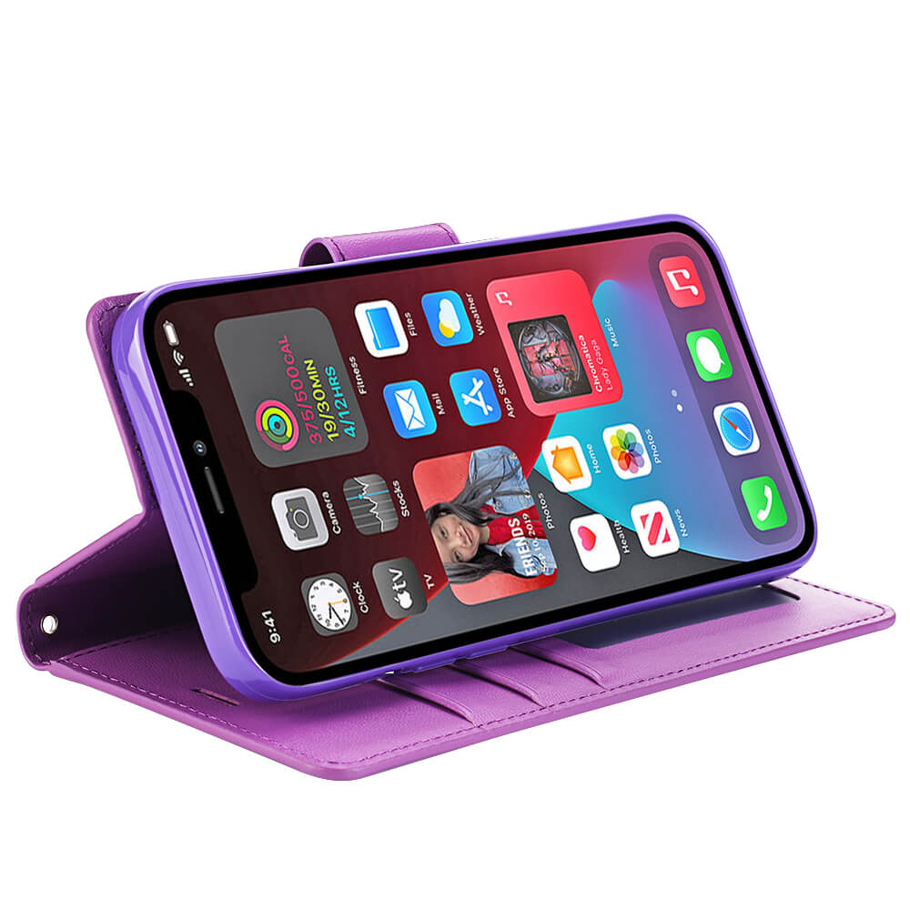Compatible with iPhone 17 Air Hanman Mill Series Leather Wallet Flip Case