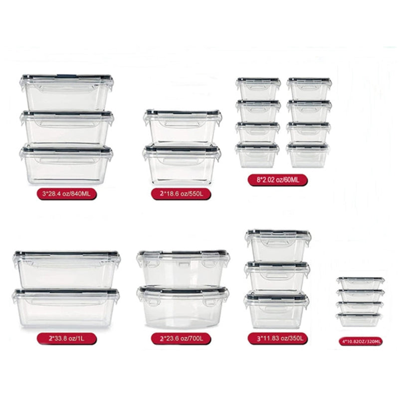24PCs Plastic Food Storage Containers with Airtight Lids - Leakproof & Freezer