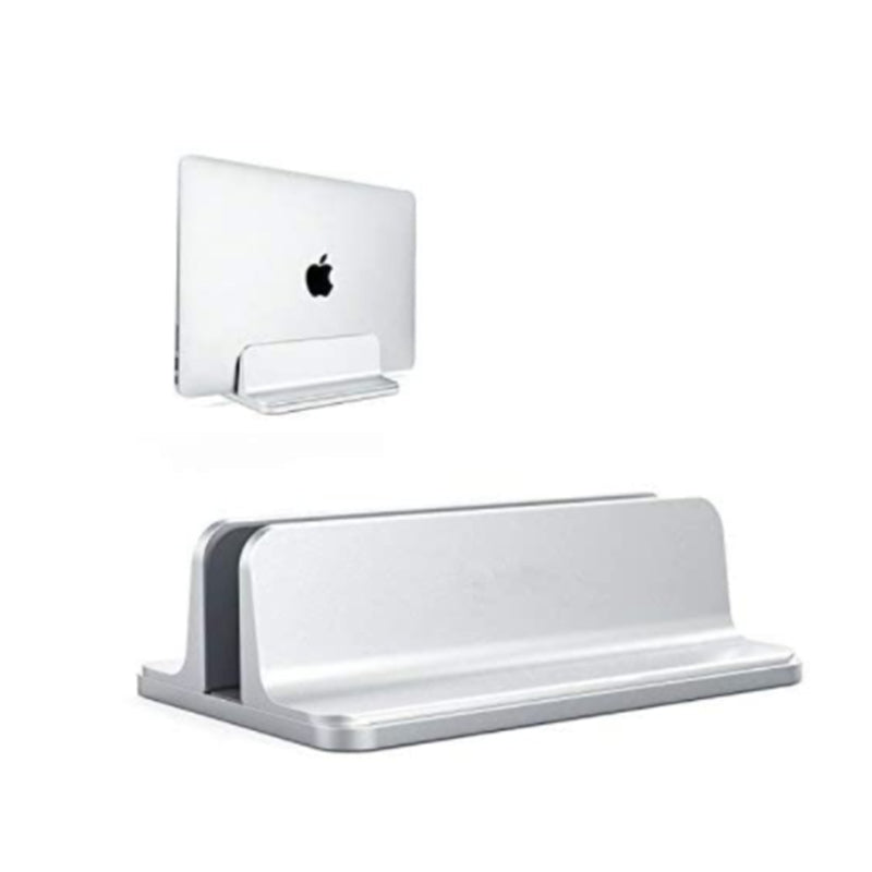 Vertical Adjustable Laptop Stand with Adjustable Dock Silver