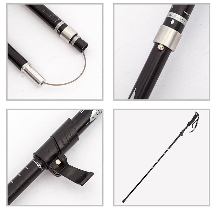 Aluminum Alloy Folding Ultralight Trekking Poles HBXK1011