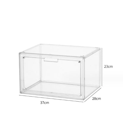 Shoe Boxes Clear Plastic Stackable Shoe Organizer with Magnetic Door