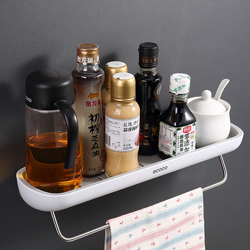 Mobie No Drill Bathroom Shelf Drainage Rack Towel Holder E1923