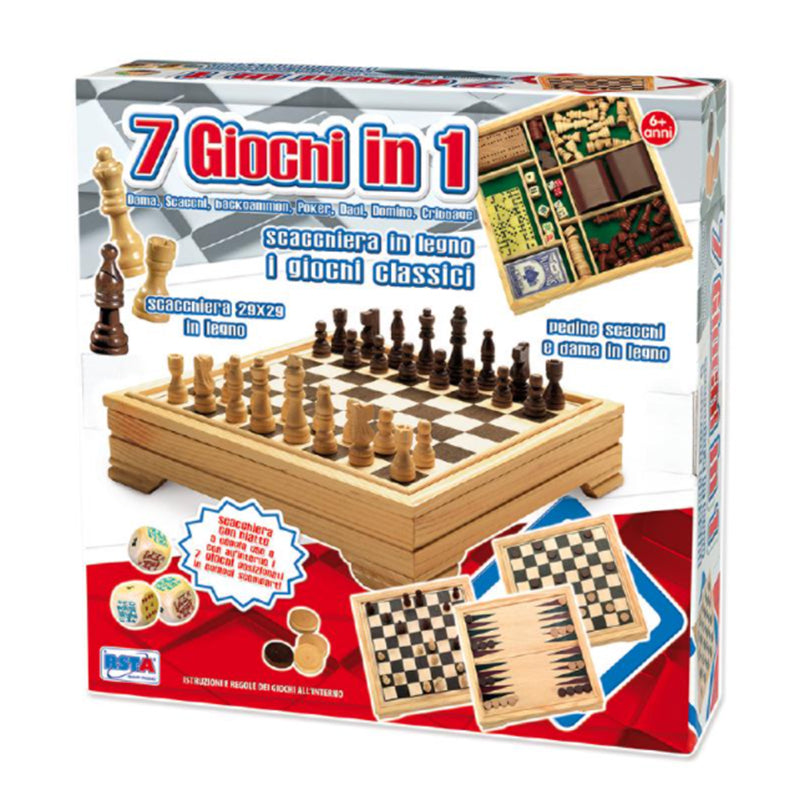 Elegant wooden chess board 7 in 1