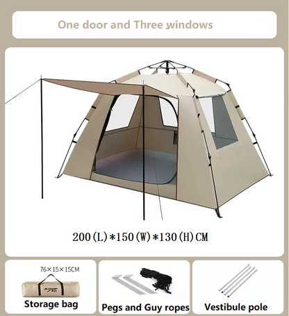 Pop-Up Camping Tent – 1 Door & 3 Windows