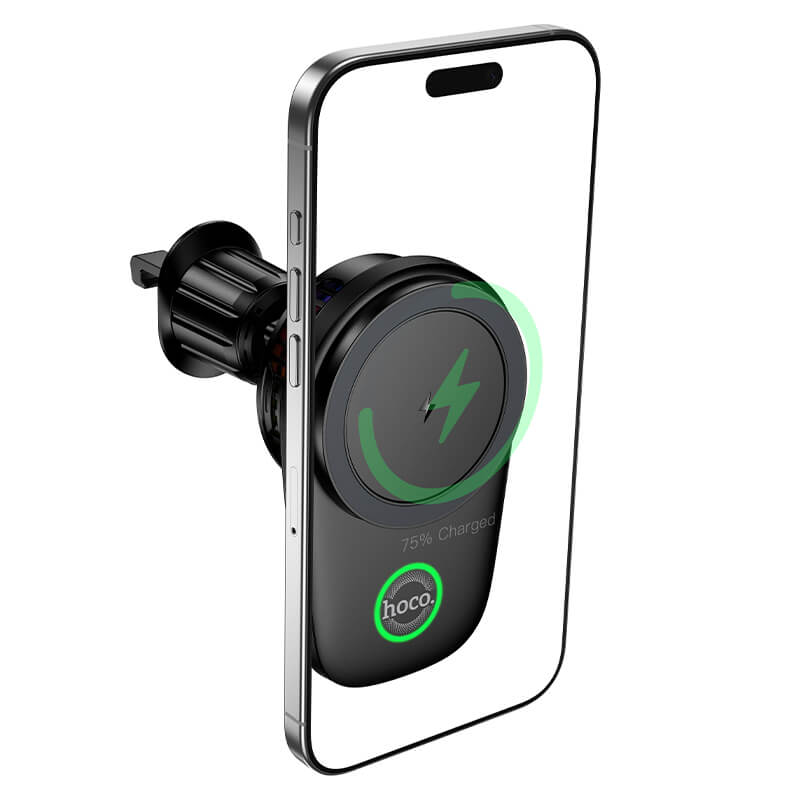 Hoco Magnetic 15W Wireless Fast Charging Car Air Vent Holder with Cooling Fan HW36