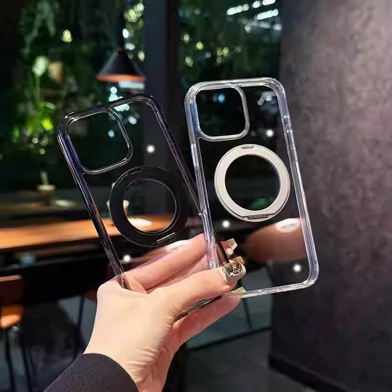Compatible with iPhone 16 Pro Max 360° Rotating Magnetic Ring Stand Case