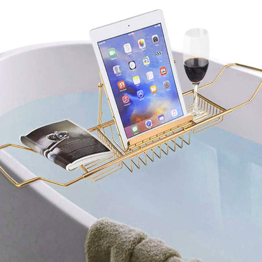 Stainless Steel  Bathtub Trays, Expandable Shower Bathtub Tray Over Bath Tub Gold