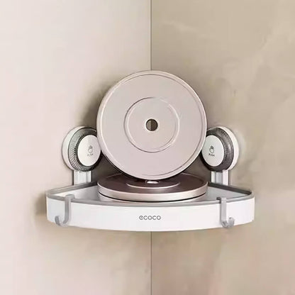 Mobie Suction Wall Mount Corner Shelf with Strong Hold and Ventilated Design E25129