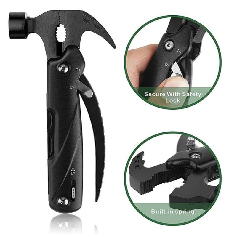 Multitool-12 in 1 Camping Tools with Mini Hammer