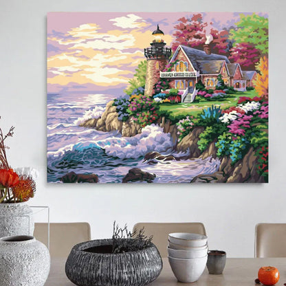 Adult Paint by Number Kit on Canvas  40x50 cm (with wooden frame) Dream City