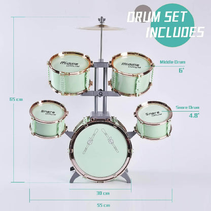 Mobie Educational Instrument Toy Jazz Drum Set for Kids Ages 3-8