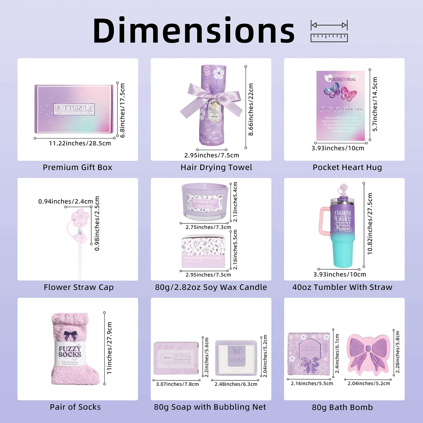 Purple Theme Aroma Candle Bath Gift Box