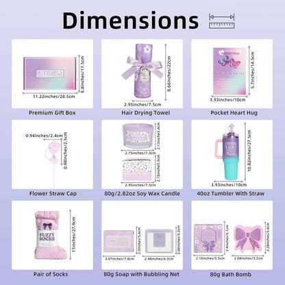Purple Theme Aroma Candle Bath Gift Box