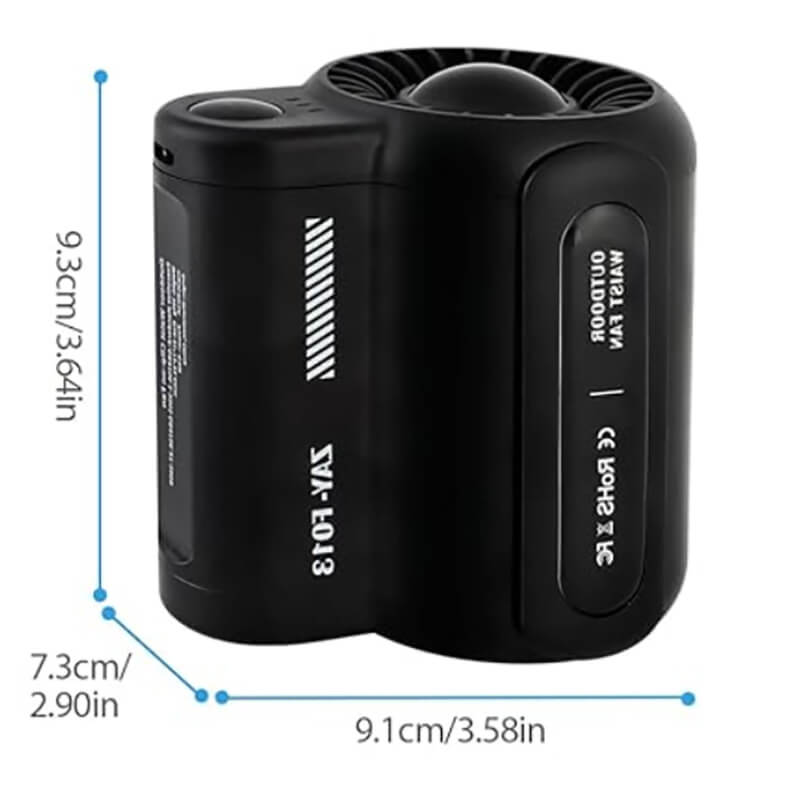 Mobie Outdoor Waist Clip Fan with Turbo Powerful Wind 10-Hour Battery F013