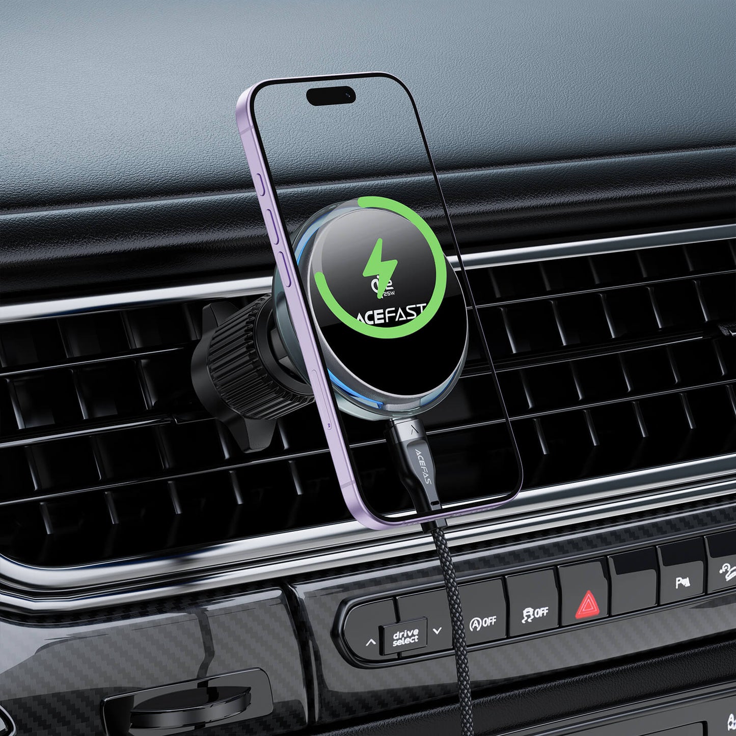 Acefast 25W Magnetic Wireless Car Mount Charger with Active Cooling D61