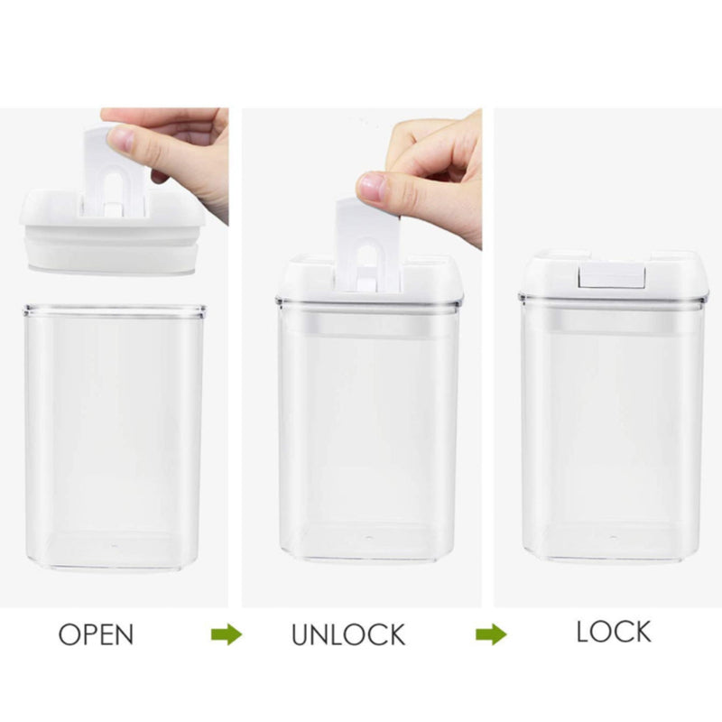 9 Pack Airtight Food Storage Container Set Kitchen and Pantry Containers White