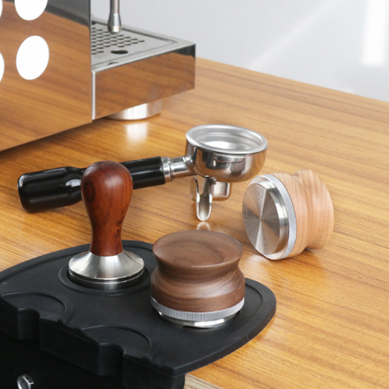 Stainless Steel Coffee Tamper Adjustable Tamper with Walnut Wood Handle 58mm