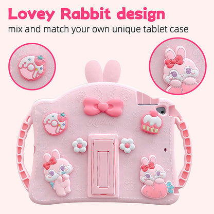 Cute Rabbit Protection Compatible with iPad 9th 10.2 2021 Case with Foldable Kickstand