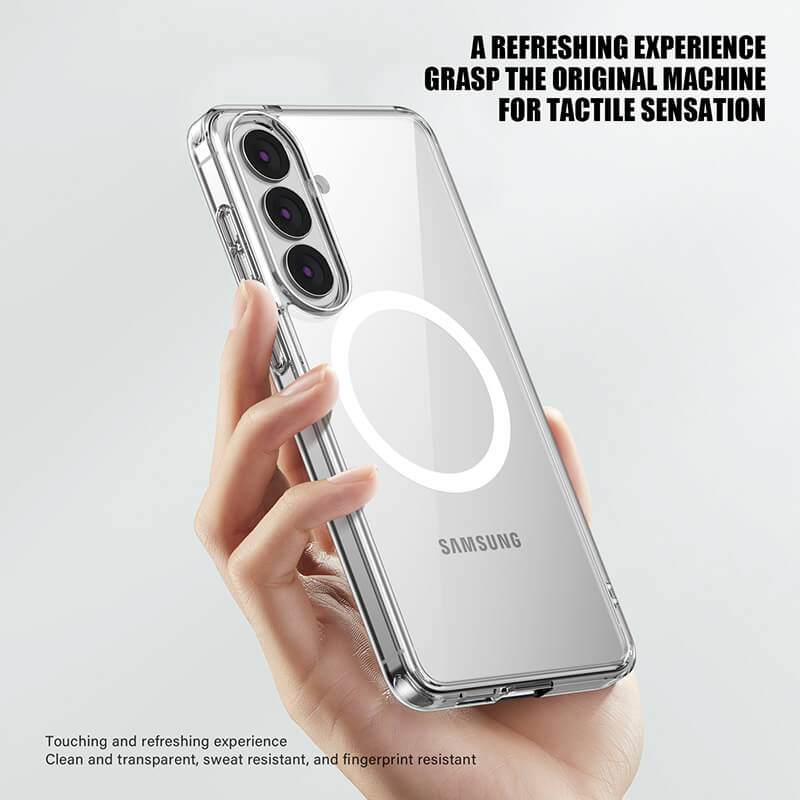 Compatible with Samsung S26 2026 Aurora Series Crystal Magnetic Phone Case Clear