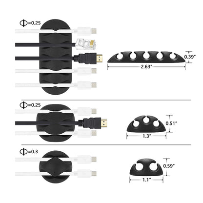 126pcs Cord Organizer Kit 4 Cable Sleeve with Zipper 10 Self Adhesive Cable Clip