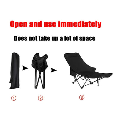 Adjustable Folding Chair with Footrest – 3 Recline Positions