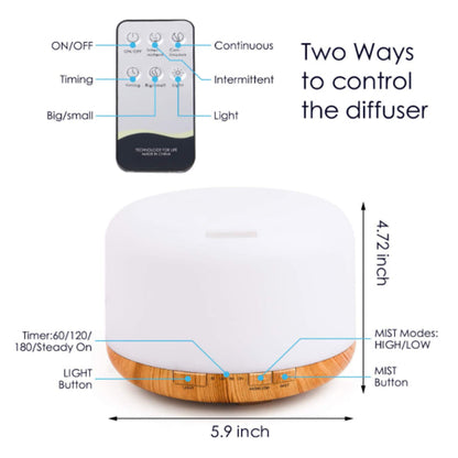 Essential Oil Diffuser 500ml Remote Control Diffusers with 10ml Essential Oil
