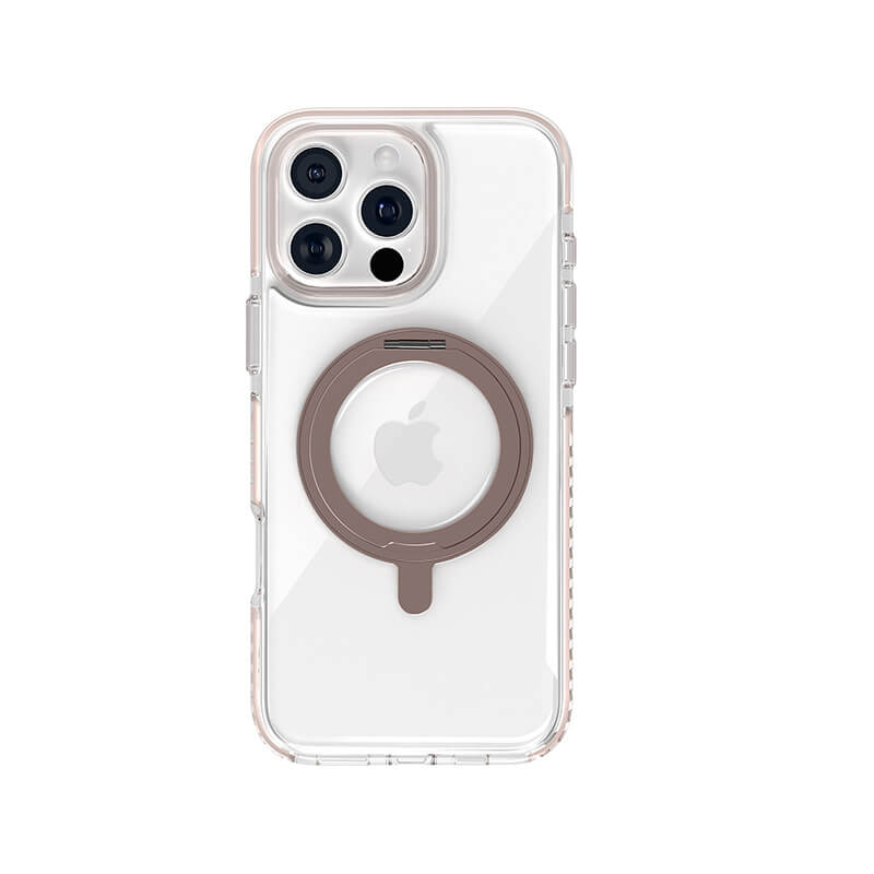 Compatible with iPhone 16 Pro Max Ice Armor O2L Series Magnetic Clear Case with Ring Stand