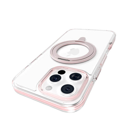 Compatible with iPhone 16 Pro Max Ice Armor O2L Series Magnetic Clear Case with Ring Stand