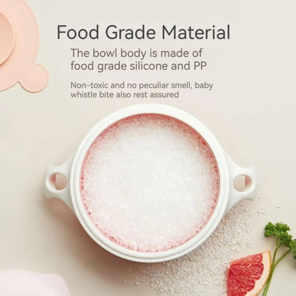 3 Grids Thermal Stainless Steel Baby Toddler Suction Plate /Bowl Set-Green