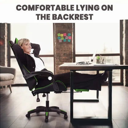 Gaming Desk & Chair Combo - RGB LED Desk + RGB LED Gaming Chair with Footrest