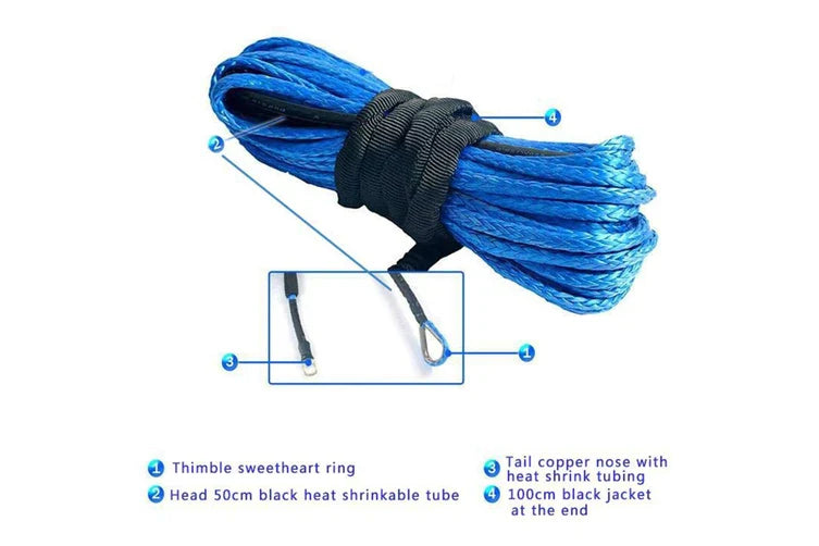 Synthetic Winch Rope Blue 15m 6mm