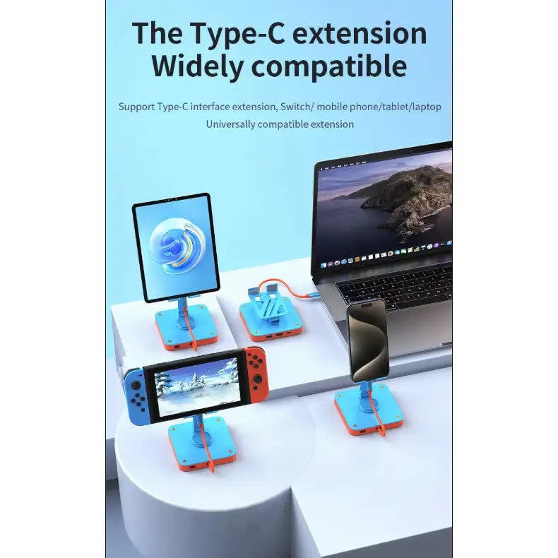 3-in-1 Adjustable Switch 2 Stand | Foldable Gaming Dock & Desktop Holder