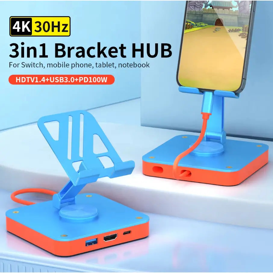 3-in-1 Adjustable Switch 2 Stand | Foldable Gaming Dock & Desktop Holder