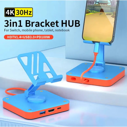 3-in-1 Adjustable Switch 2 Stand | Foldable Gaming Dock & Desktop Holder