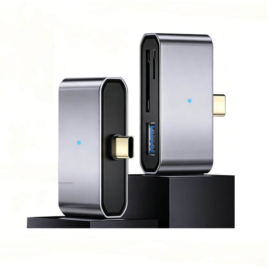 3-in-1 USB OTG SD Card Reader | USB, USB-C & Micro USB Memory Card Adapter for SD & TF Cards