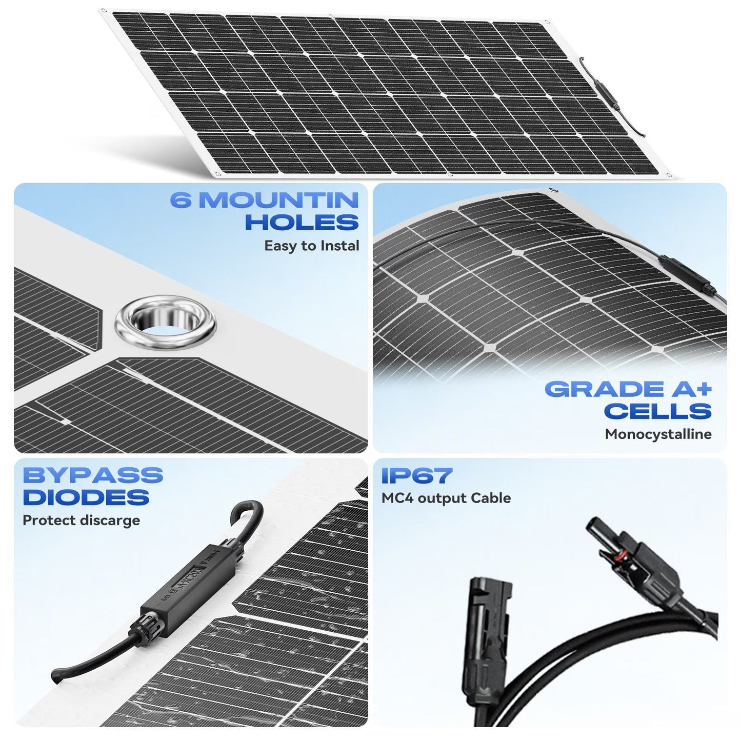 300W Flexible solar panel Kit