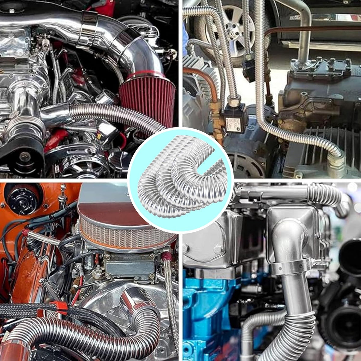 300cm Air Diesel Parking Heater Stainless Steel Exhaust Pipe Tube Gas