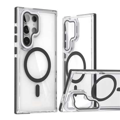 Compatible with Samsung S26 Plus 2026 Rita Series Invisible Kickstand Crystal Clear Magsafe Case