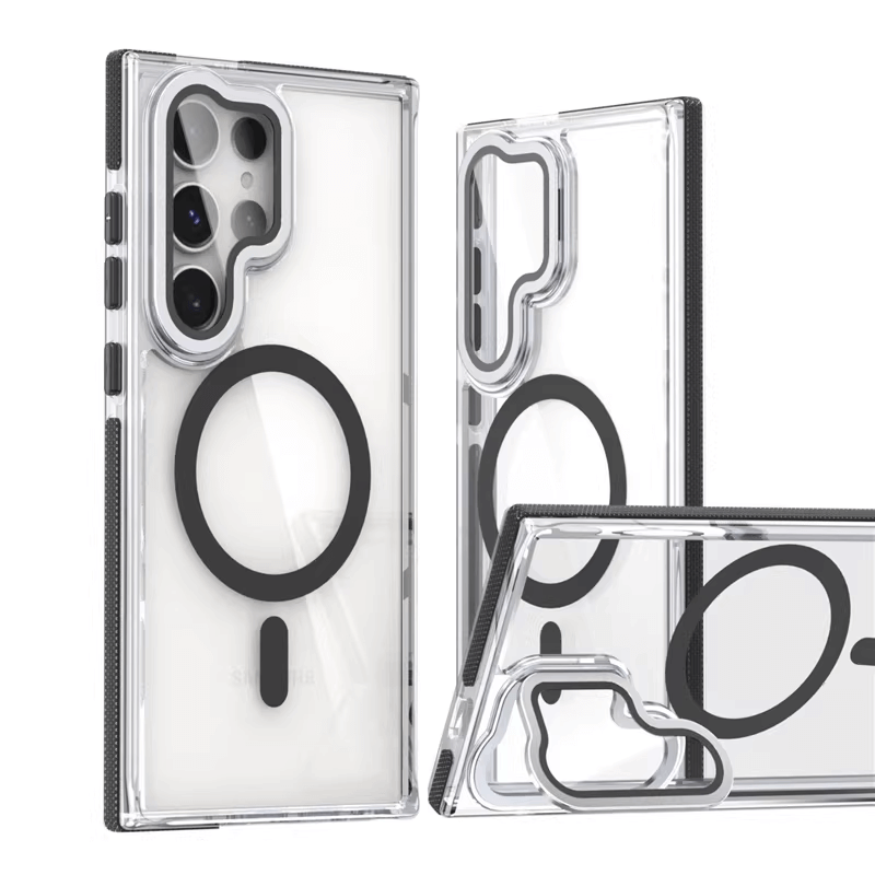 Compatible with Samsung S26 2026 Rita Series Invisible Kickstand Crystal Clear Magnetic Case