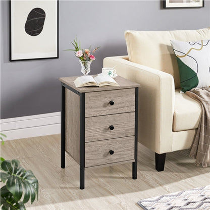3 Drawer Nightstand Storage