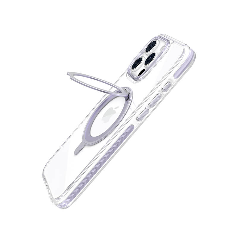 Compatible with iPhone 16 Pro Max Ice Armor O2L Series Magnetic Clear Case with Ring Stand