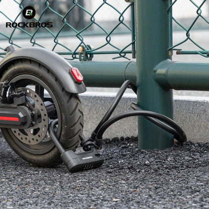 U-Lock Scooter Anti-Theft Lock with Cable 4 Digit Combination