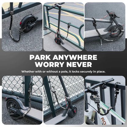 Scooter Bike Chain Anti-Theft Ring Lock with 2 keys