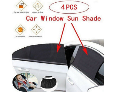 4pcs/set Car Front & Rear Side Window Sun Shade Cover Visor Mesh Shield Sunshade