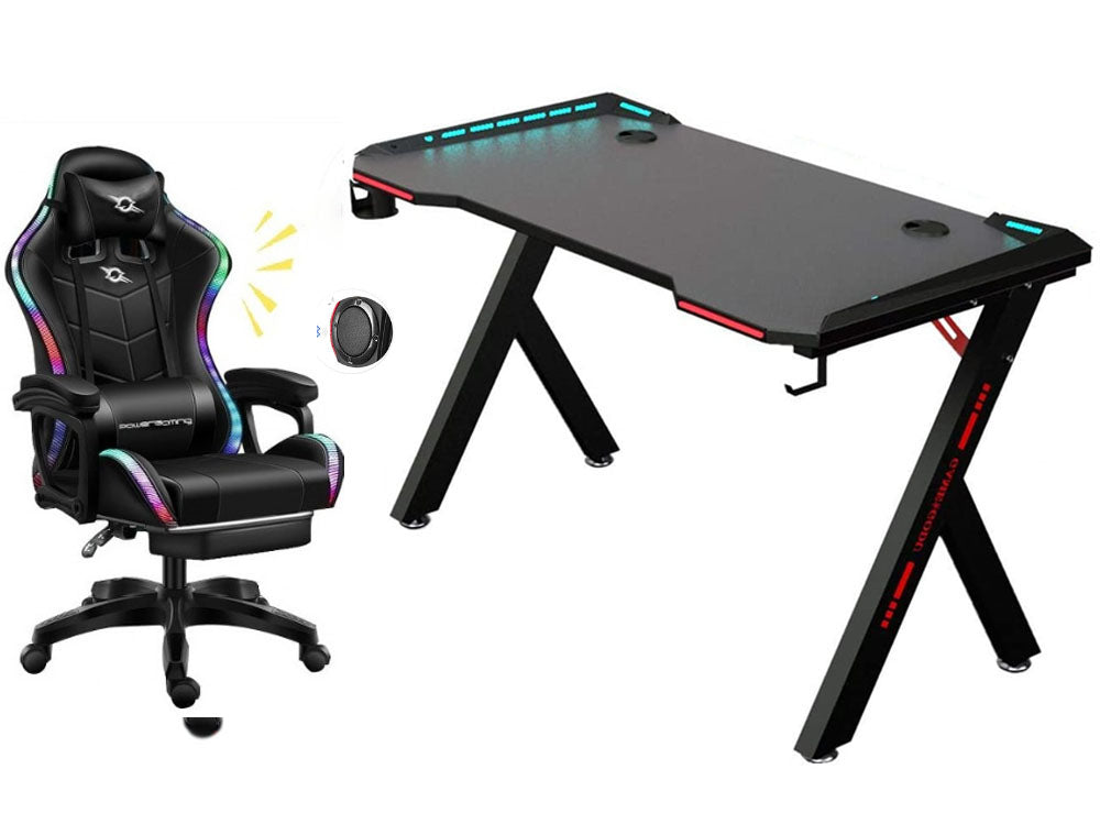 Gaming Chair With Gaming Desk Table