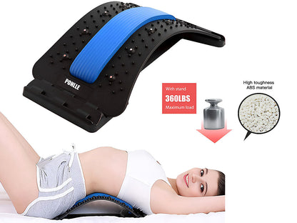 Back Spine Tractor,Lumbar Spine Back Support Stretch Waist Relax Mate Blue