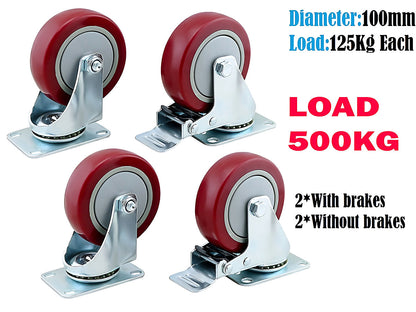 Caster Wheels Trolley Wheels Kit