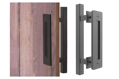 barn door handle square black